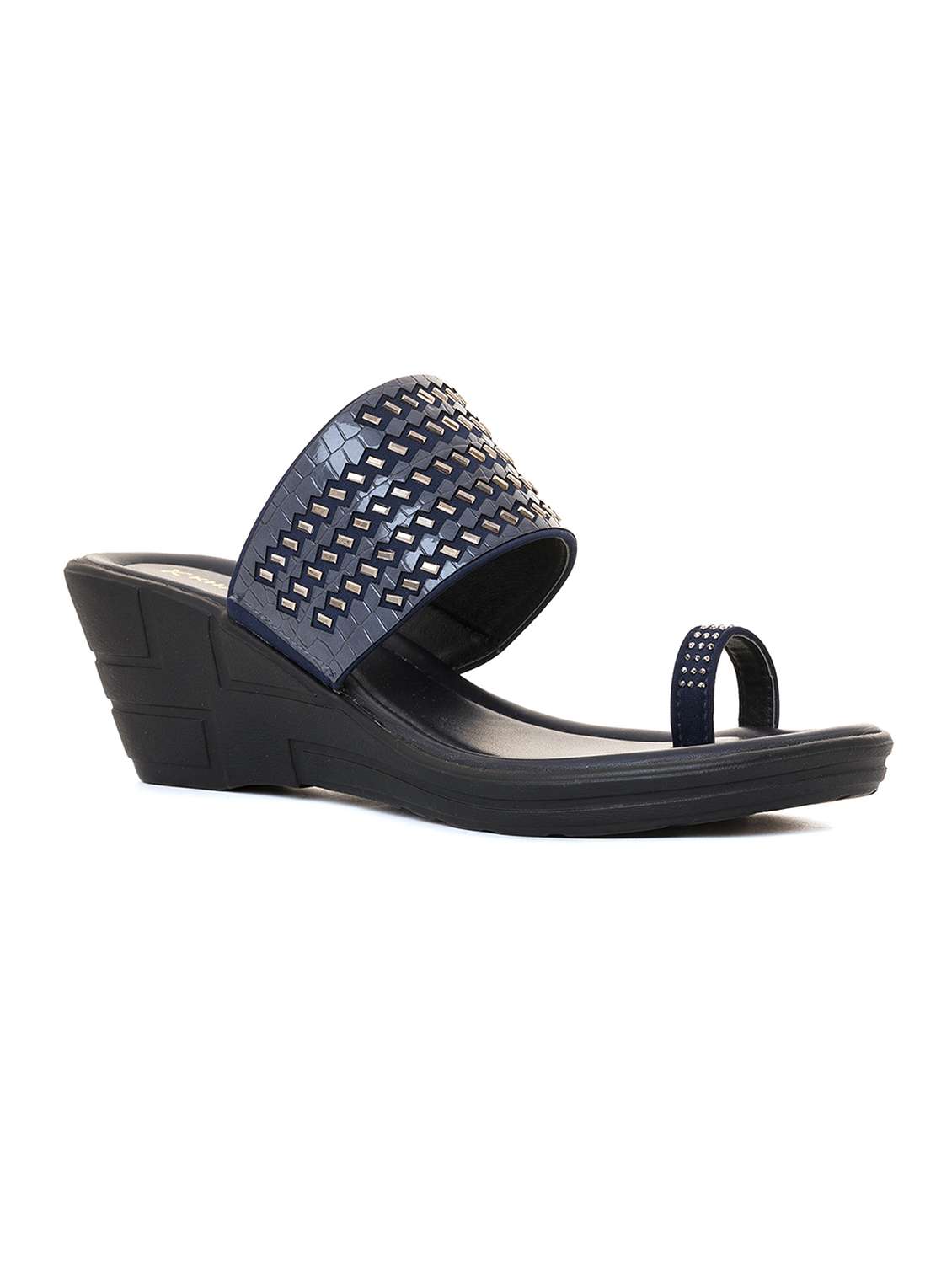navy blue slip on sandal - 19500729 - Zoom Image - 0