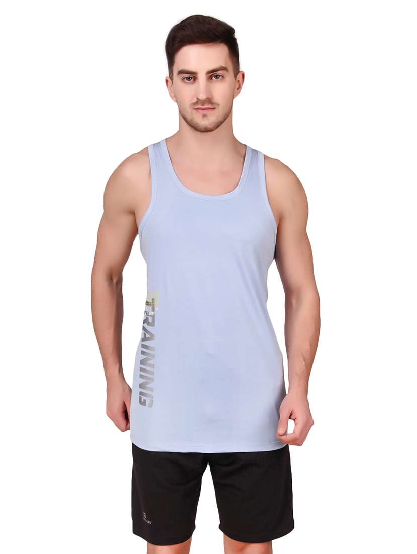 sky blue cotton vest