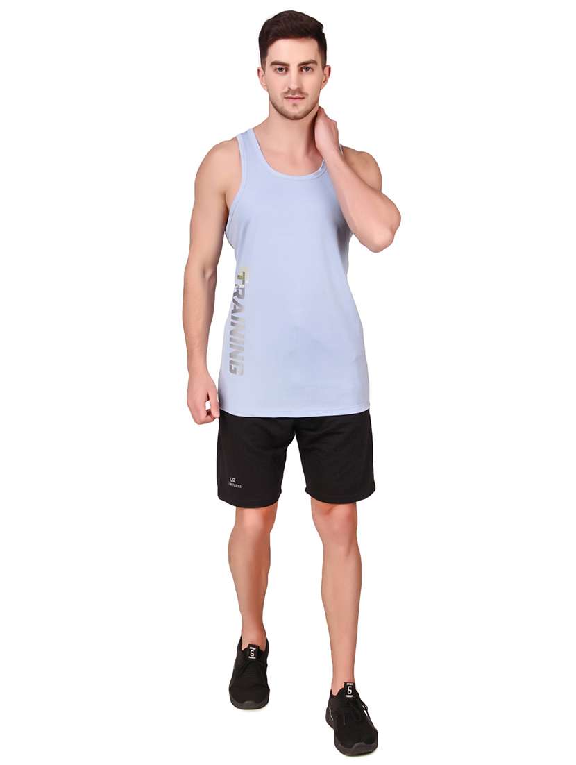 sky blue cotton vest - 19501890 -  Standard Image - 3