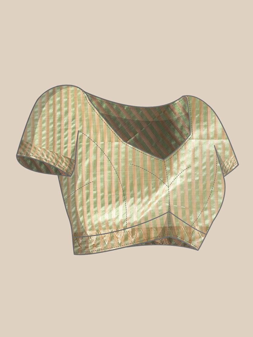 women's self design light green colored saree with blouse - 19503509 - Standard Image - 3