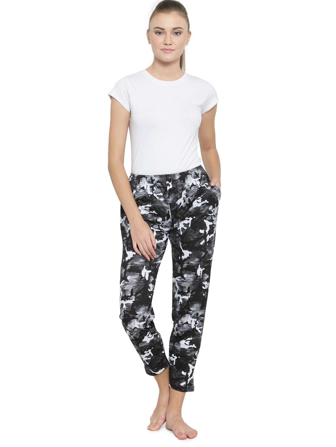 mid rise printed track pant - 19503832 -  Standard Image - 3