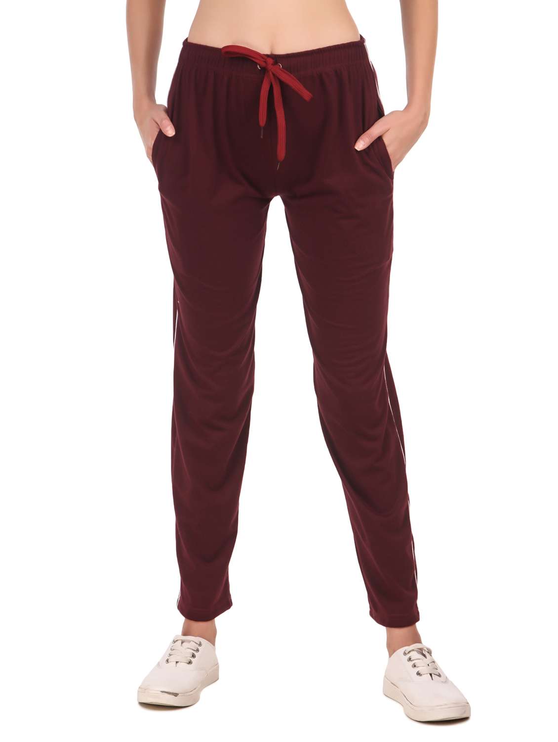 mid rise solid track pant - 19503881 - Zoom Image - 0
