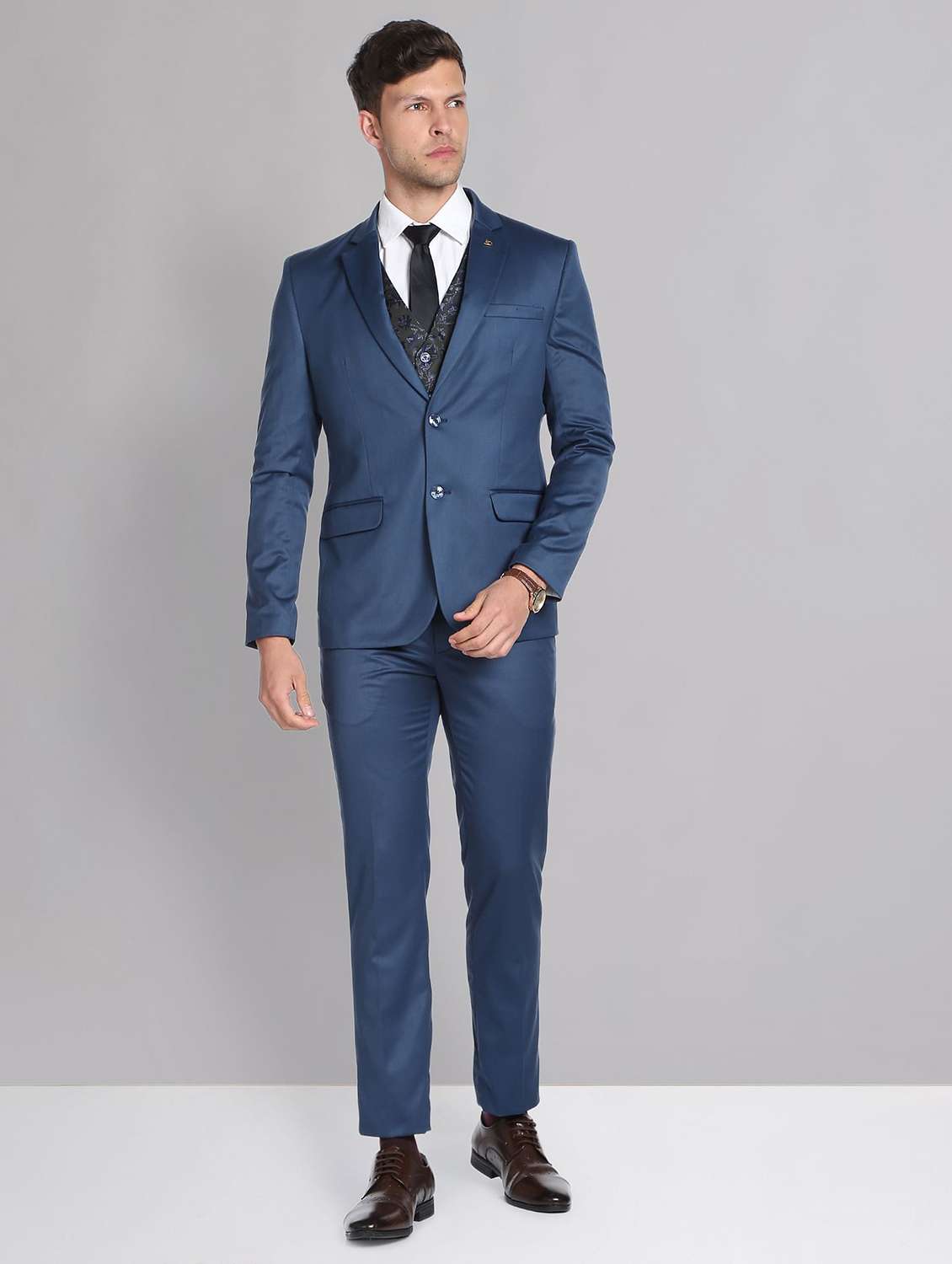 blue terry rayon single breasted suit - 19504064 -  Zoom Image - 0