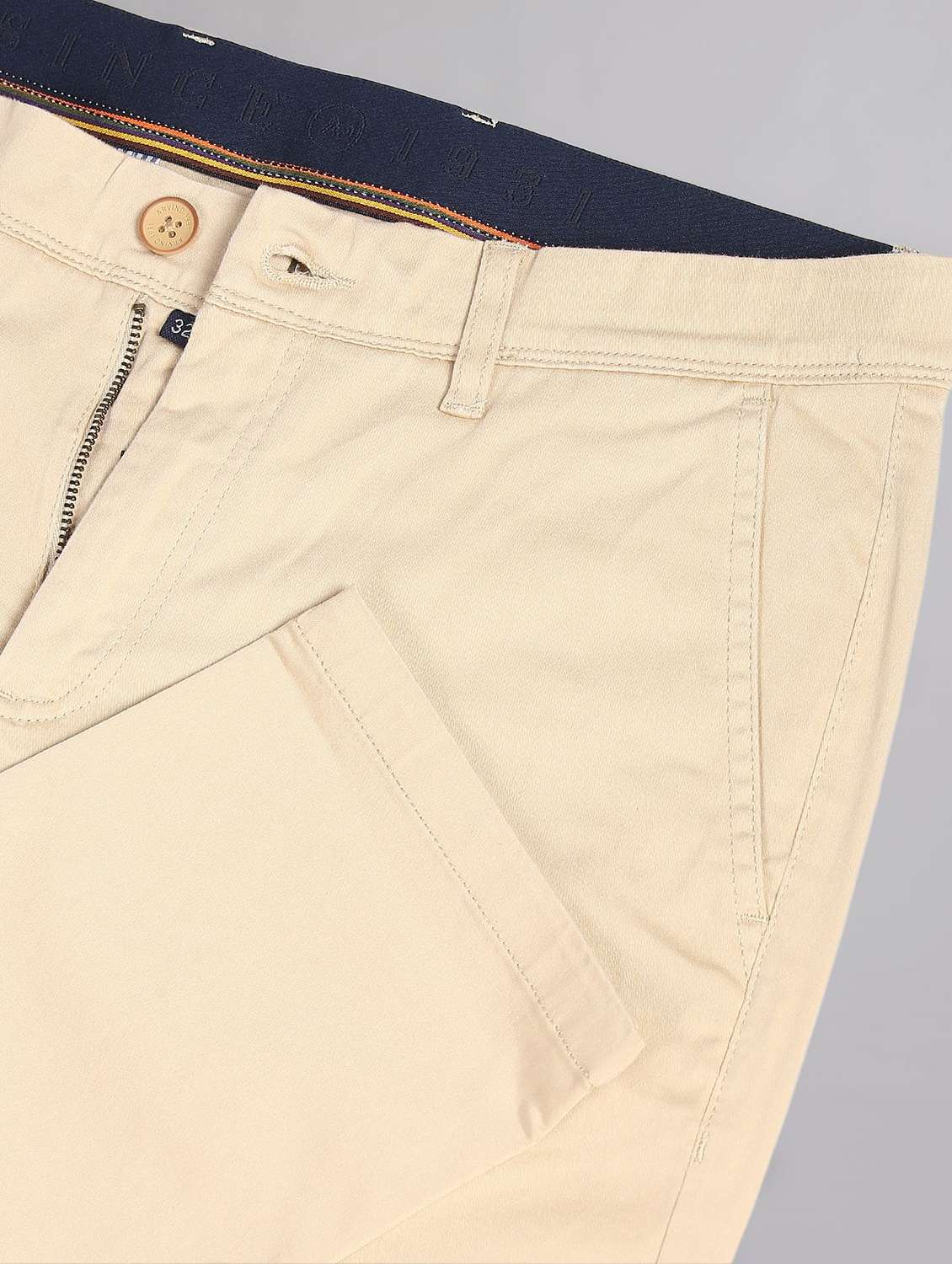 beige cotton chinos casual trousers - 19504072 -  Standard Image - 5