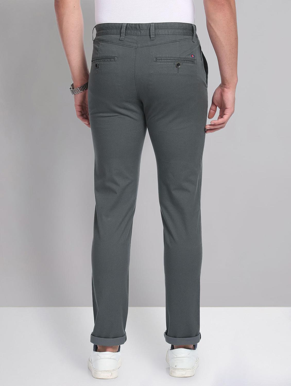 men mid rise self design chinos - 19504076 - Standard Image - 3