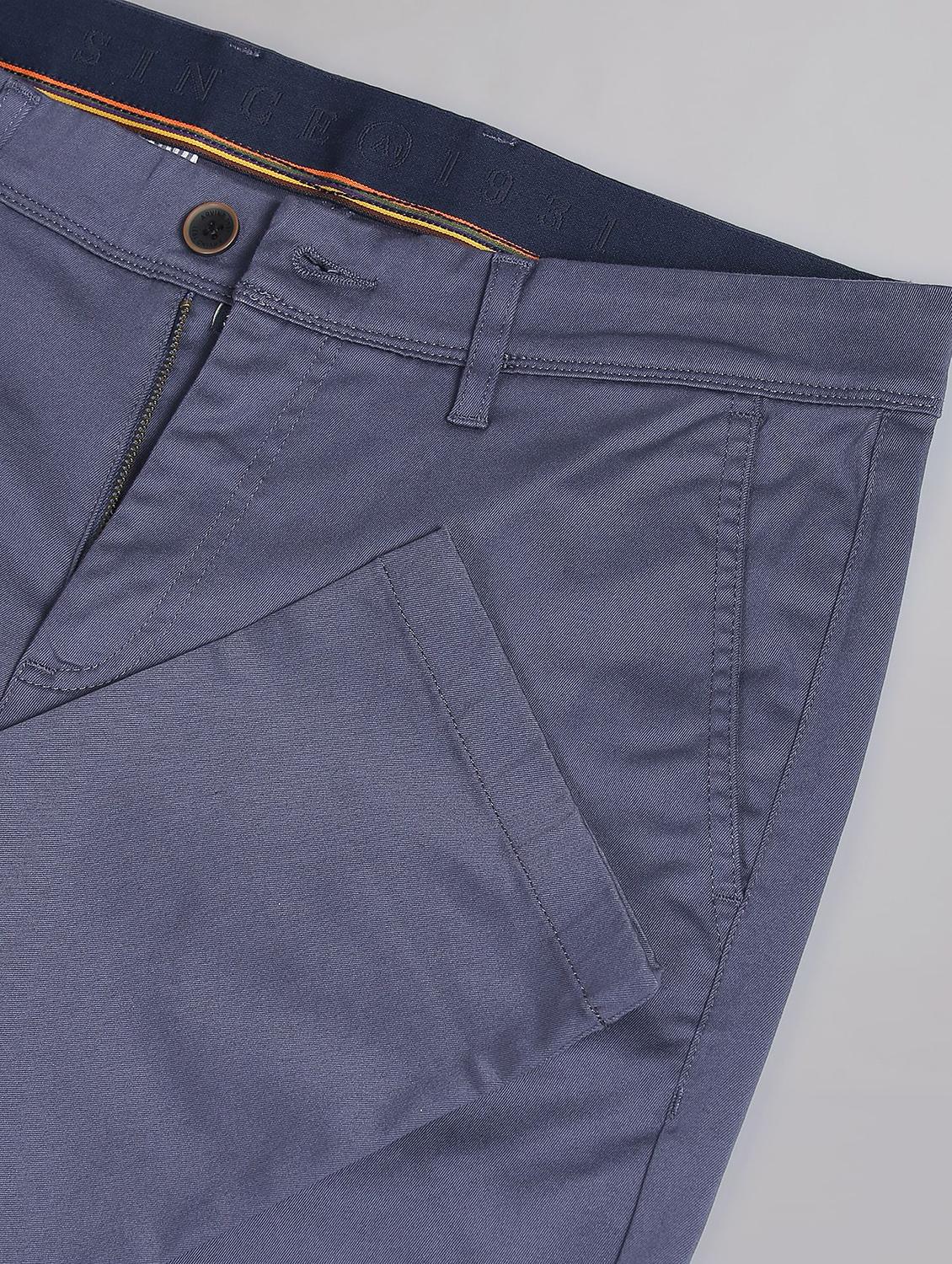 blue cotton chinos casual trousers - 19504083 - Standard Image - 5