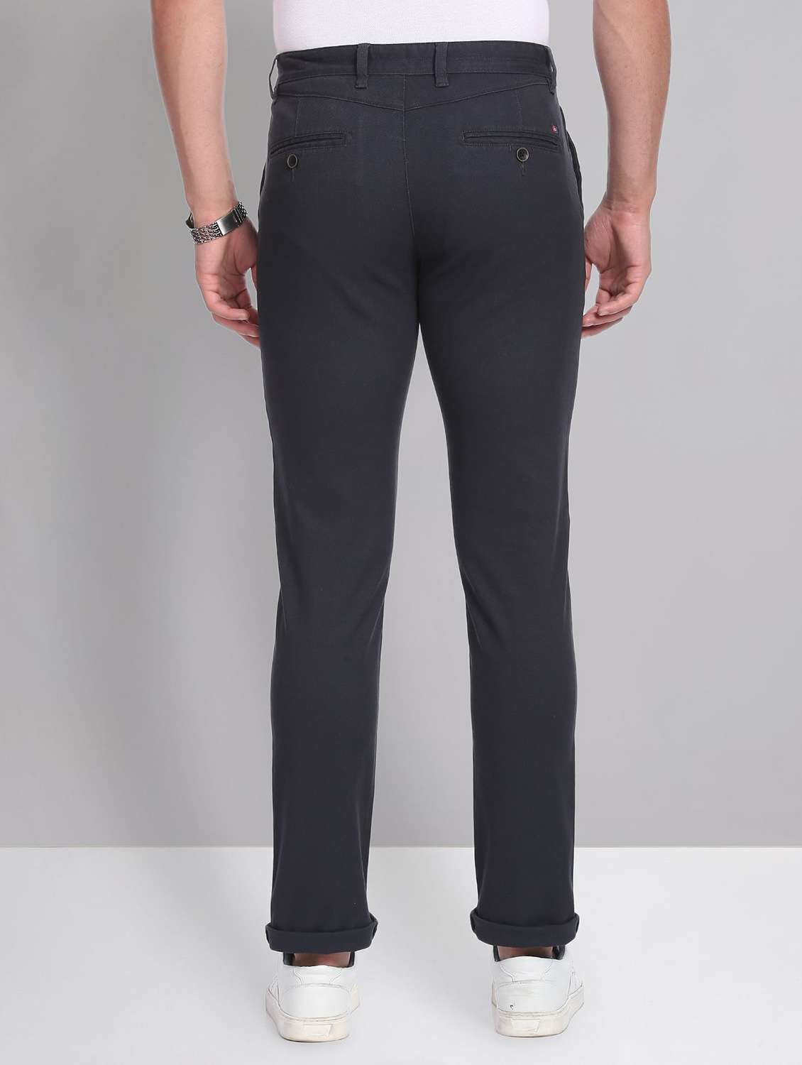 blue cotton chinos casual trousers - 19504089 -  Standard Image - 3