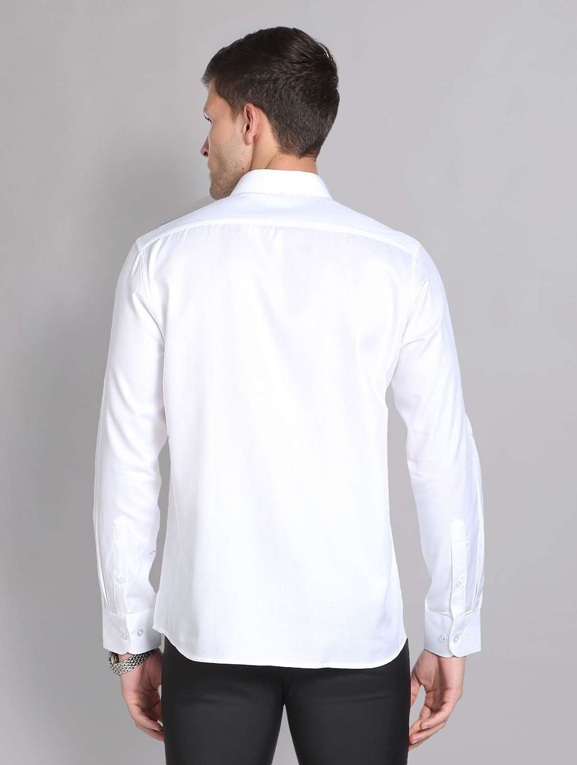 mens solids formal shirt - 19504093 -  Standard Image - 3