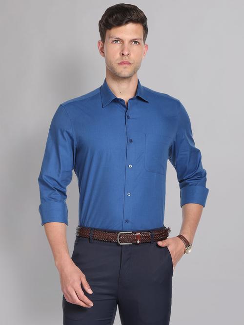 mens solids formal shirt - 19504110 -  Standard Image - 0