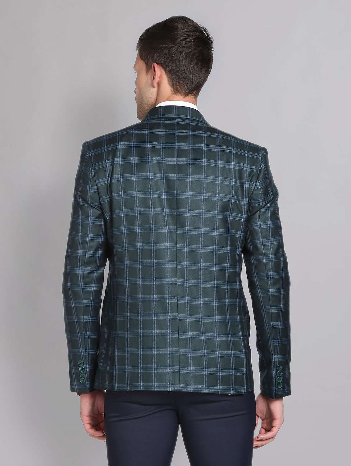 green terry rayon single breasted formal blazer - 19504121 -  Standard Image - 3