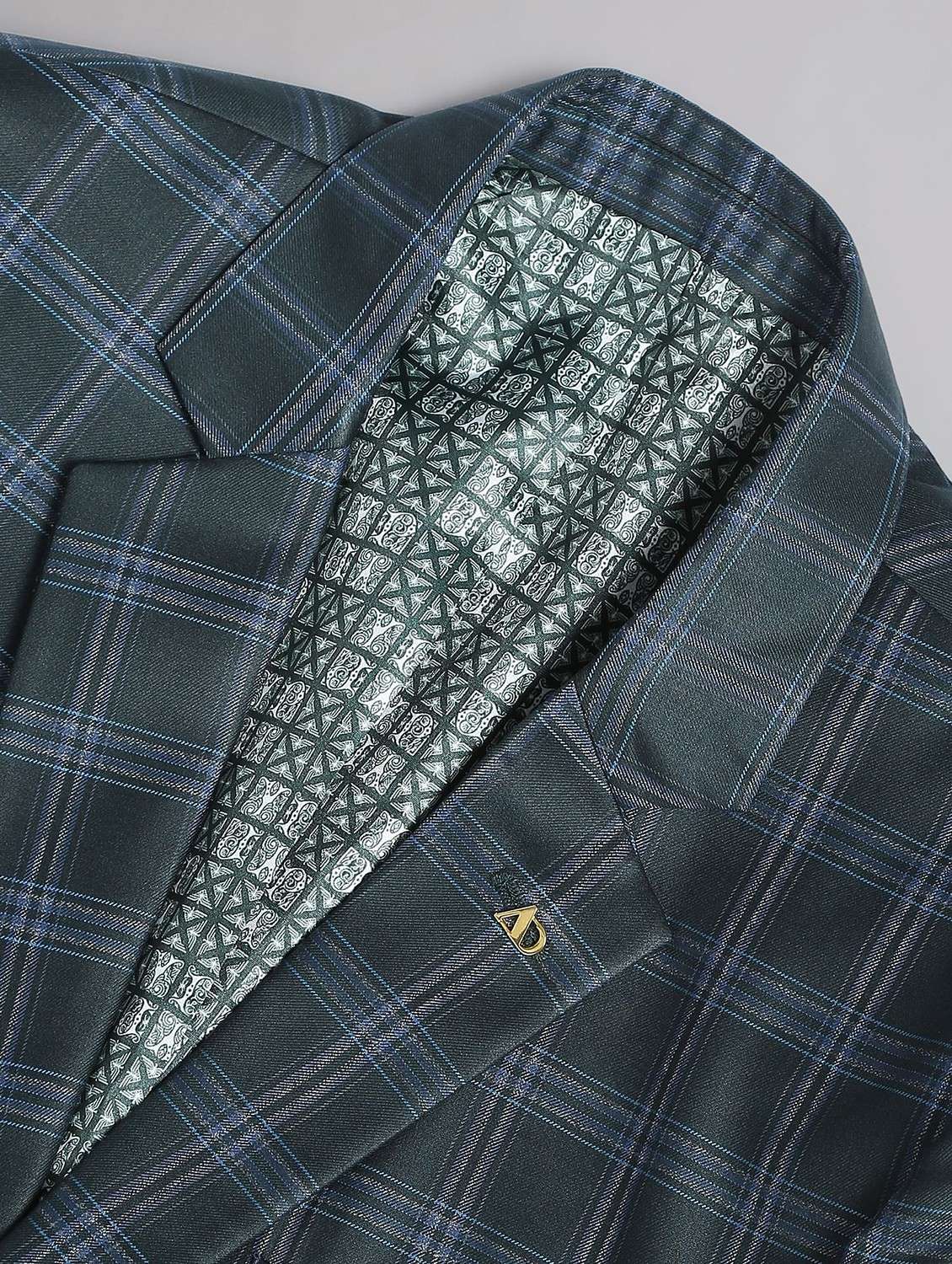 green terry rayon single breasted formal blazer - 19504121 -  Standard Image - 5