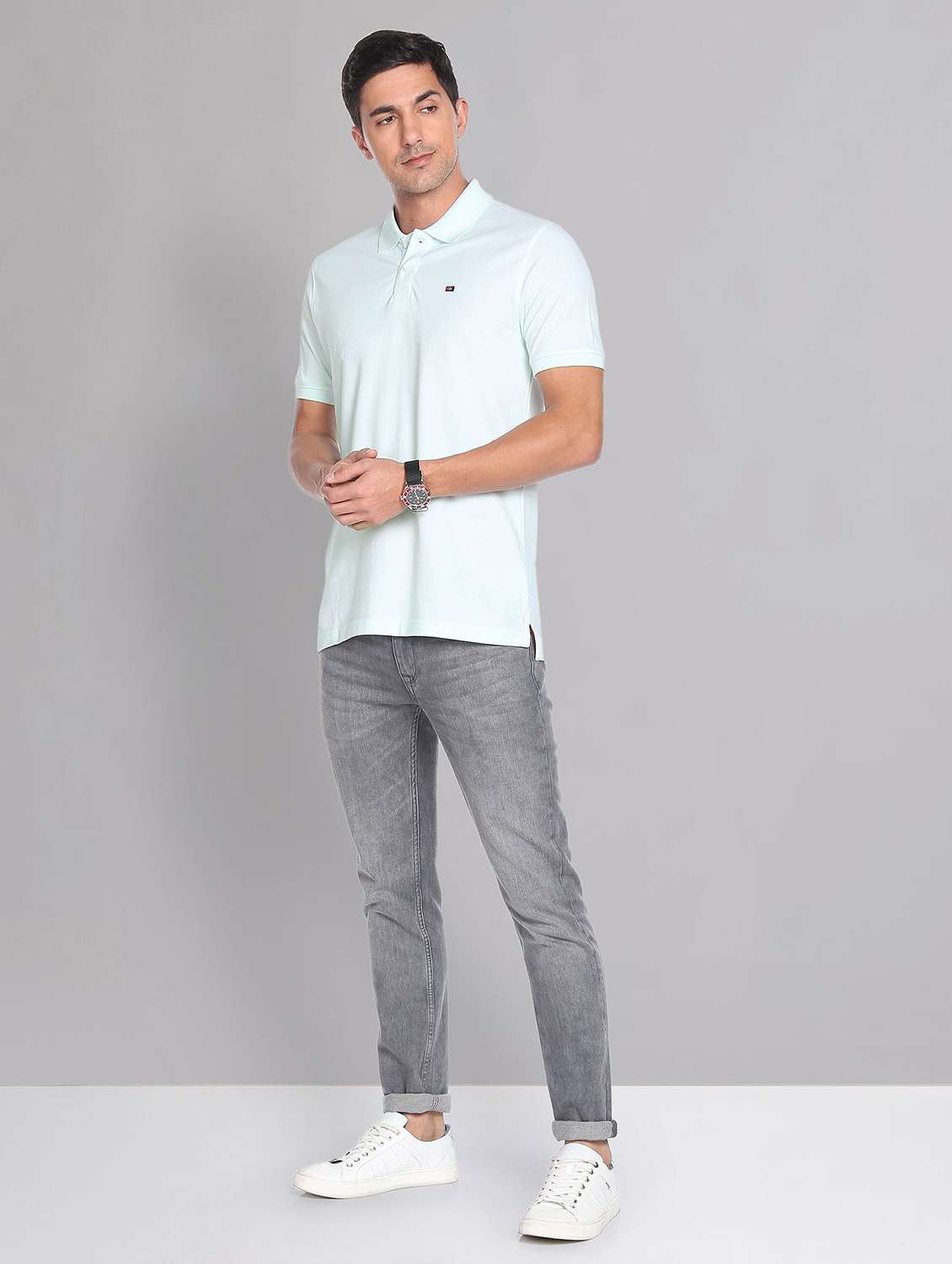 men solid cotton polo t-shirt - 19504141 - Standard Image - 3
