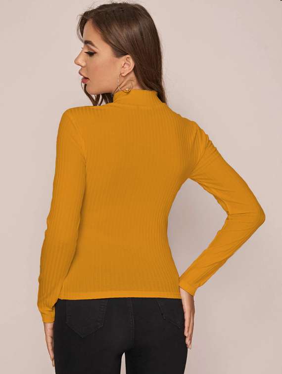women's straight high neck top - 19504244 - Standard Image - 3