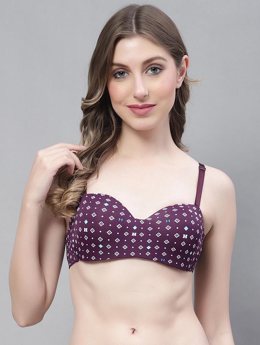 purple poly spandex balconette bra - 19504264 - Zoom Image - 0