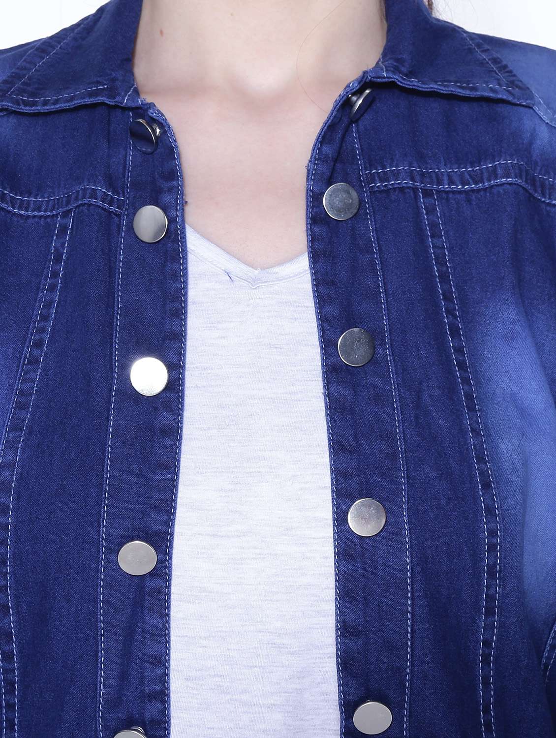 denim solid jacket - 19509370 - Standard Image - 3