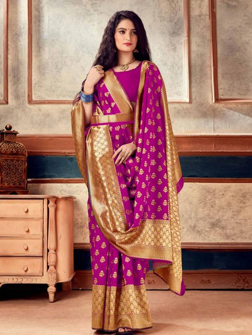 purple silk saree with blouse - 19510516 - Standard Image - 0