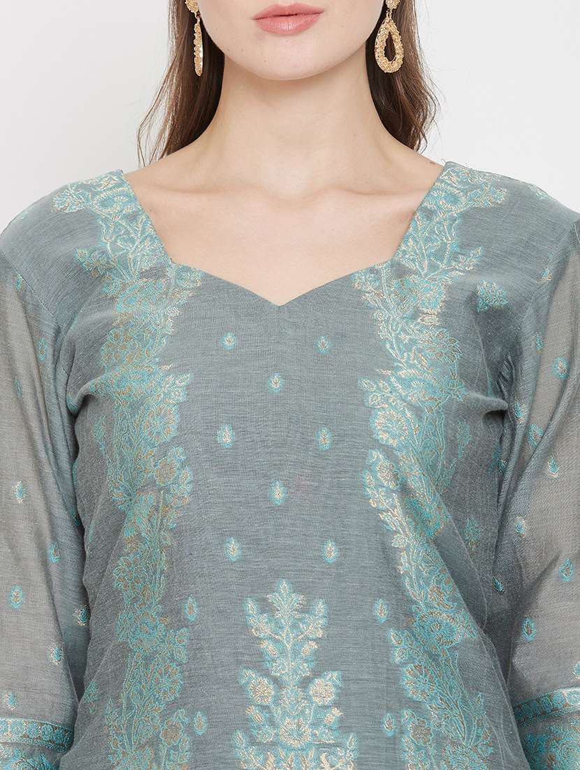 self design unstitched suit set - 19511143 -  Standard Image - 3