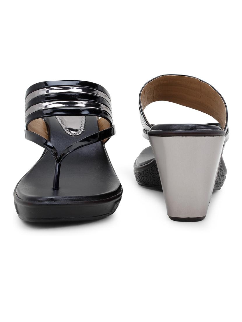 black slip on sandal - 19514825 - Standard Image - 3