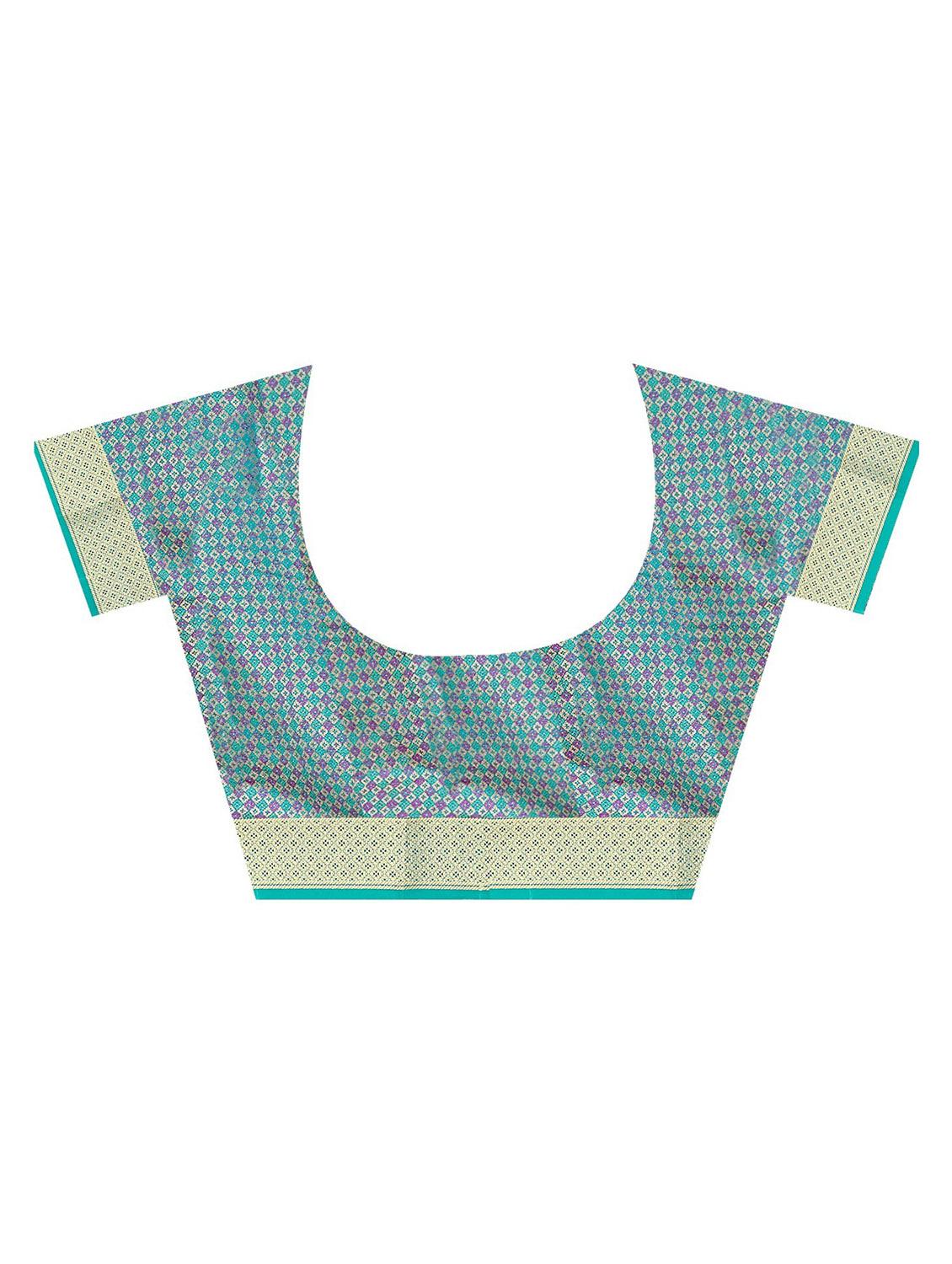 green jacquard printed pochampalli saree - 19514875 - Standard Image - 3