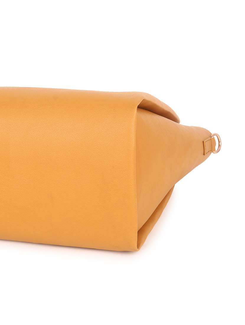 yellow leatherette (pu) handbag - 19517990 - Standard Image - 5