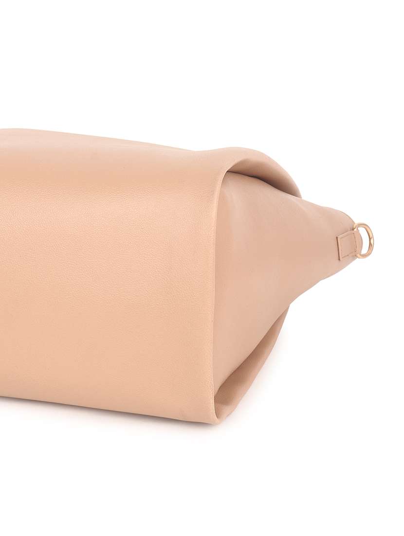beige leatherette (pu) handbag - 19517991 -  Standard Image - 5