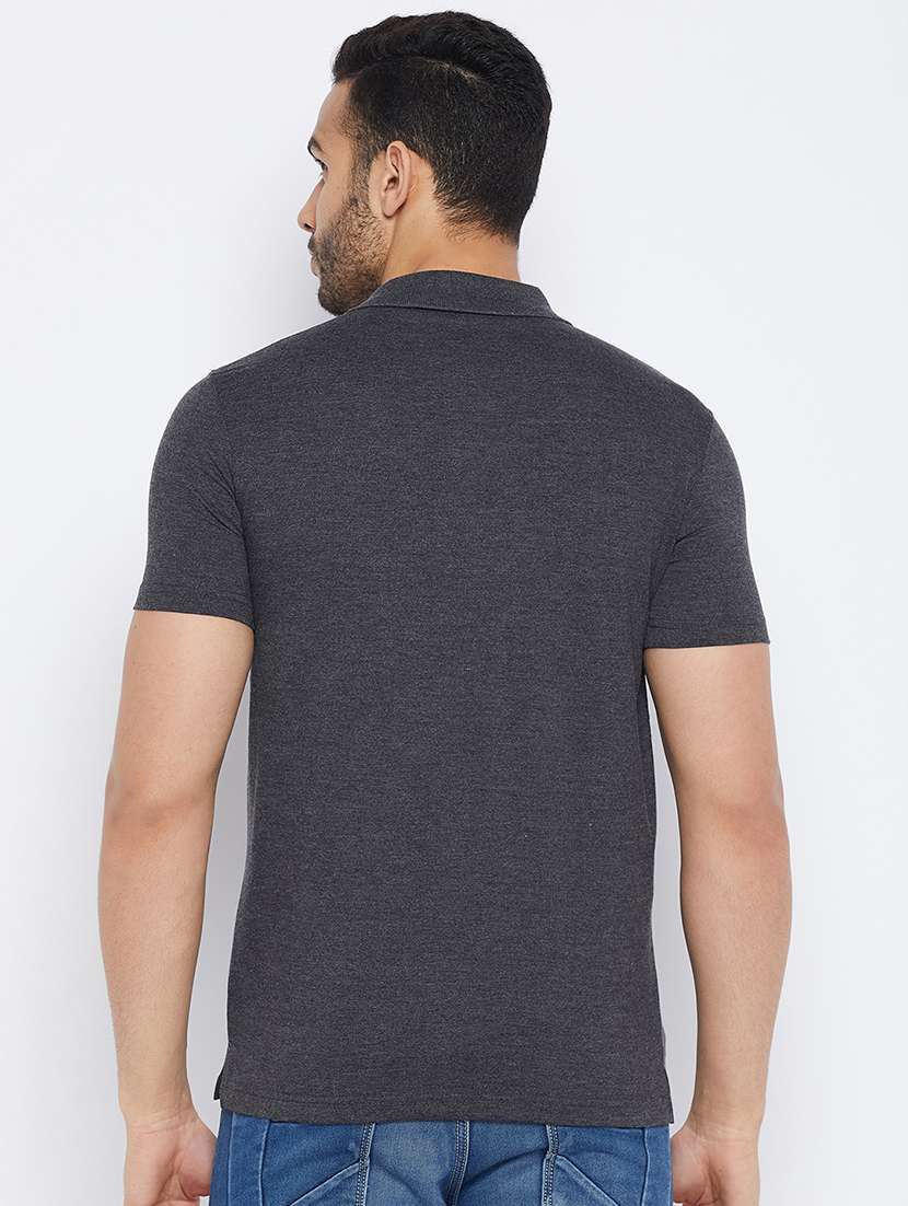 men short sleeves plain polo t-shirt  - 19519425 -  Standard Image - 3