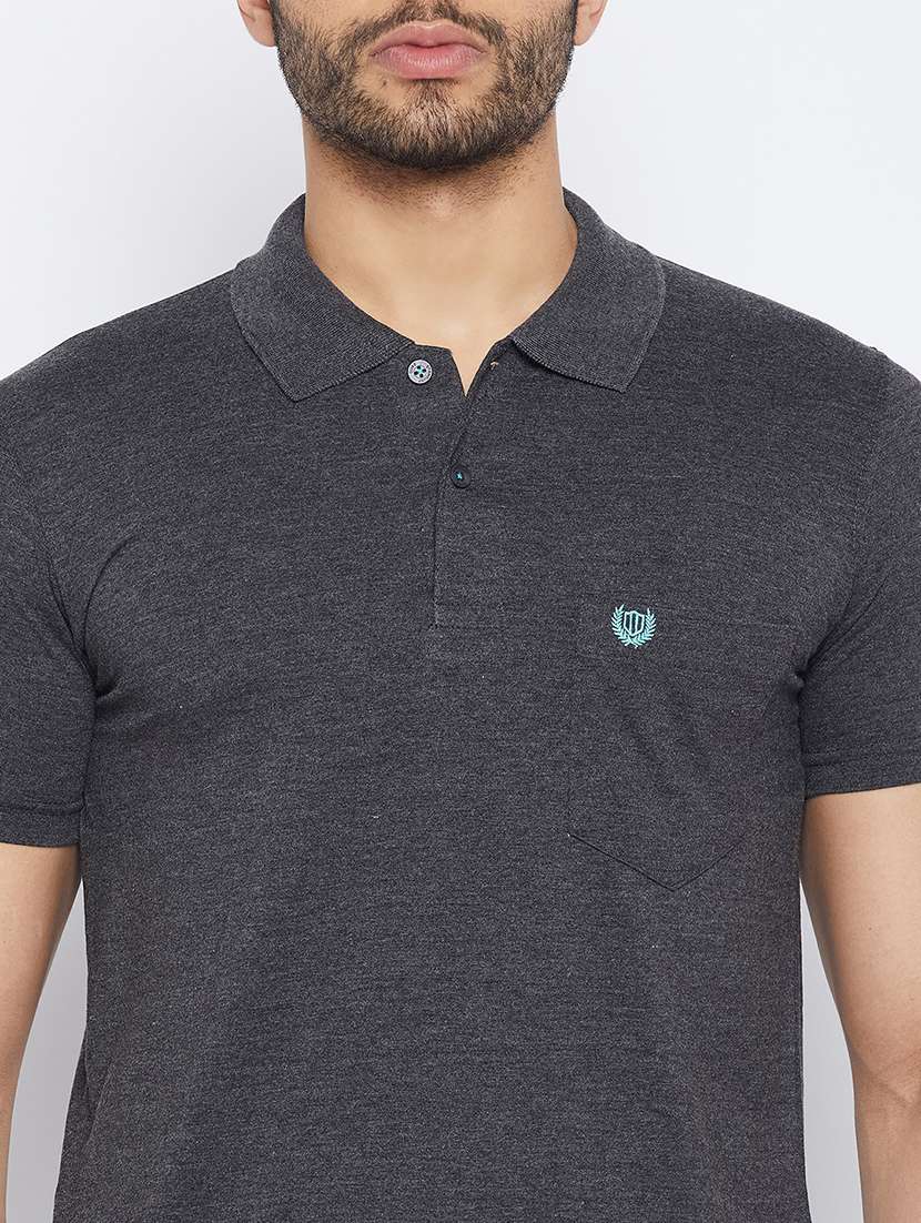 men short sleeves plain polo t-shirt  - 19519425 -  Standard Image - 5