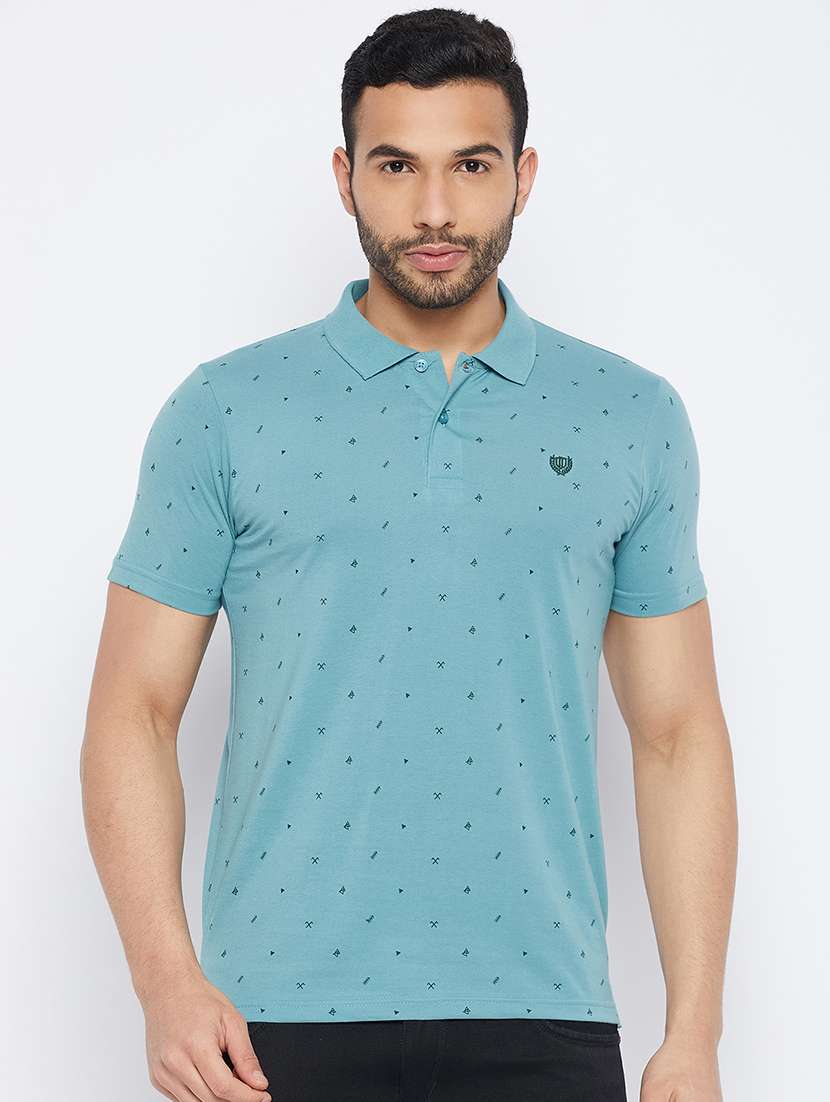 men short sleeves printed polo t-shirt 