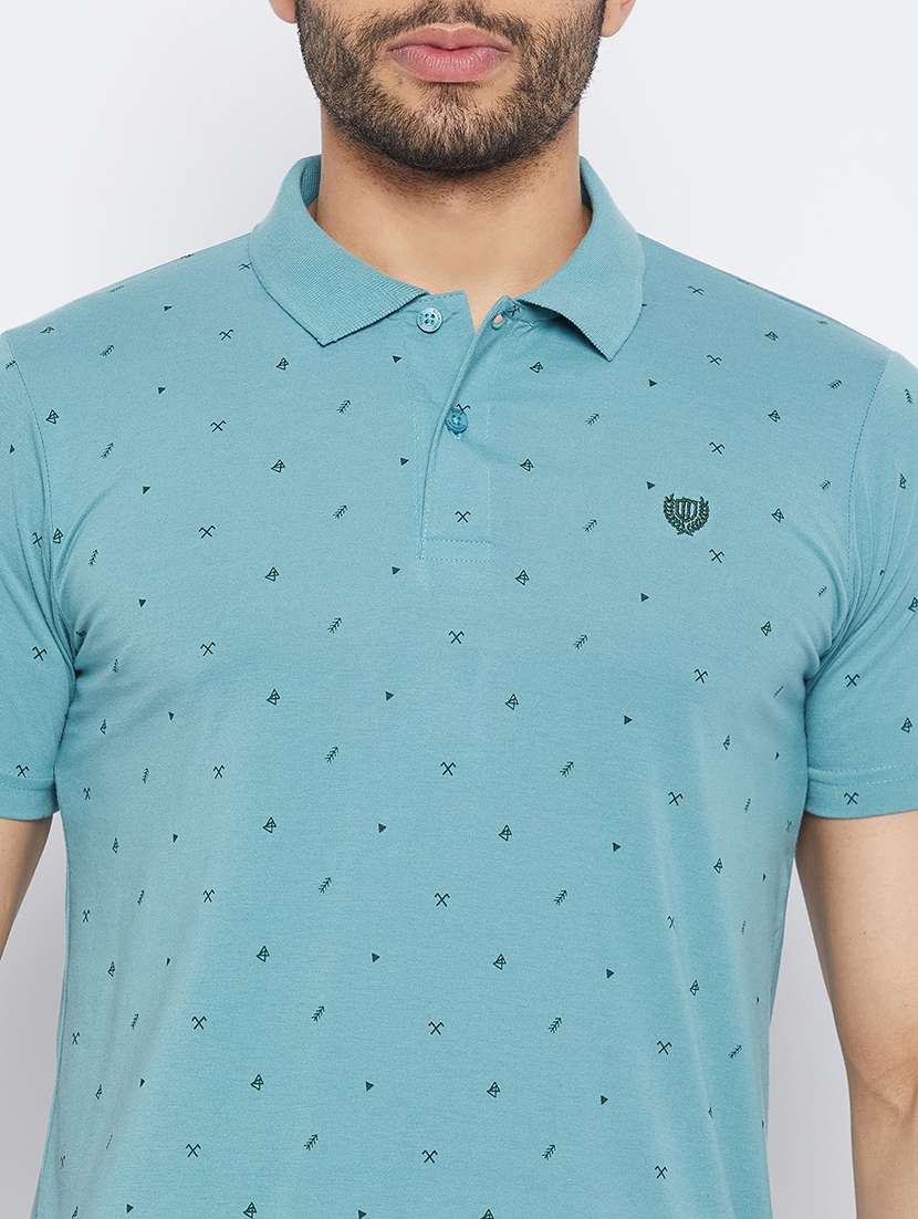 men short sleeves printed polo t-shirt  - 19519448 -  Standard Image - 5