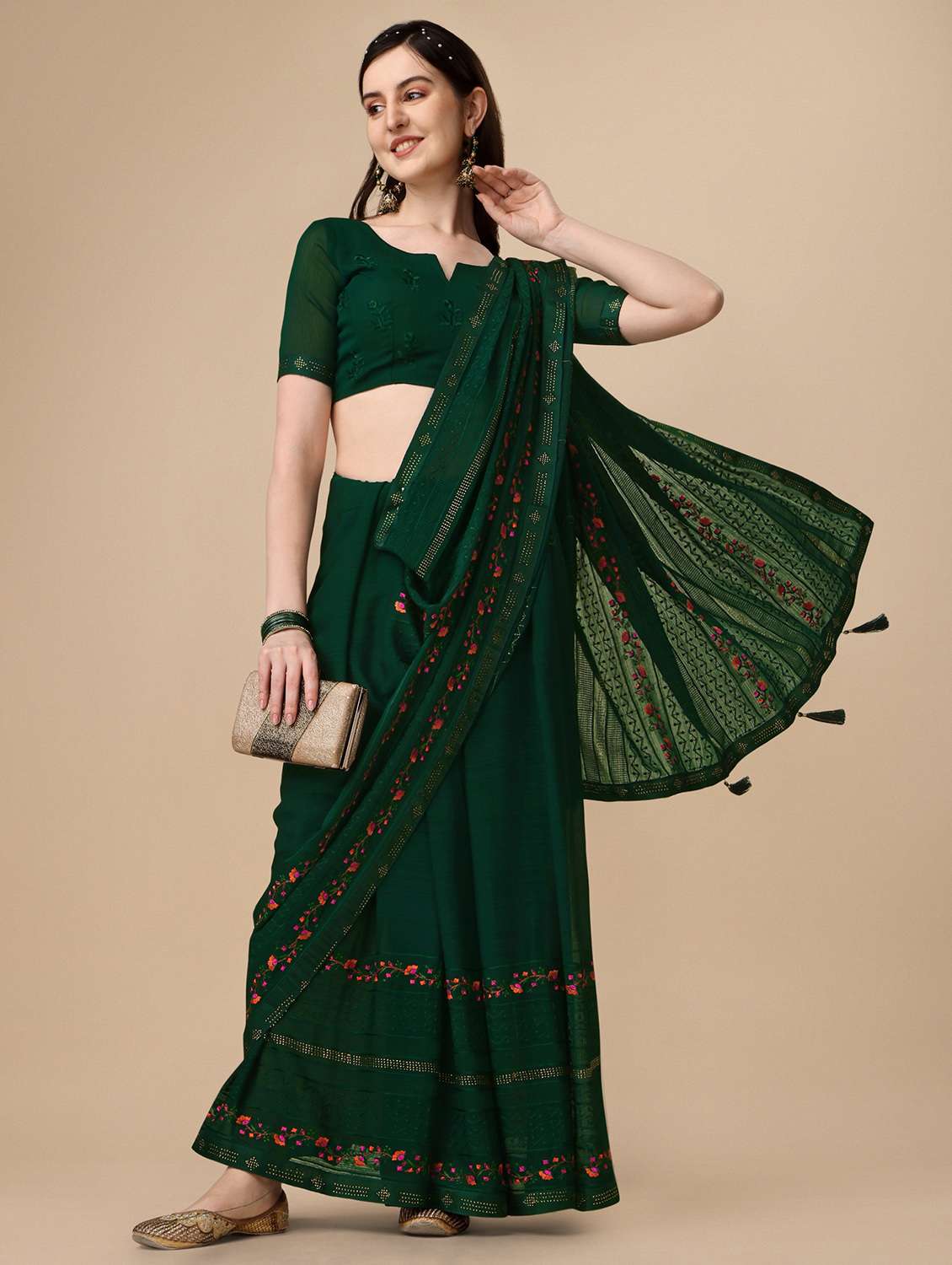 women's embroidered saree - 19520155 - Zoom Image - 0