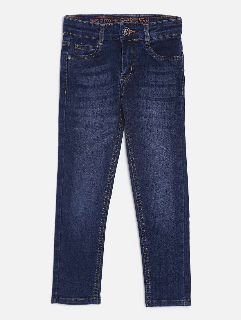 Boy's Plain Skinny Fit Jeans - 19520401 -  Standard Image - 3