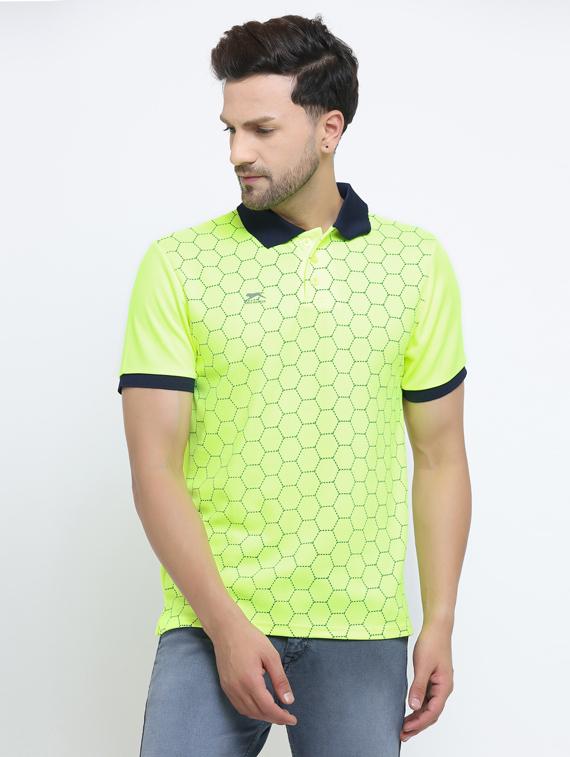 green printed polo t-shirt - 19520422 -  Zoom Image - 0