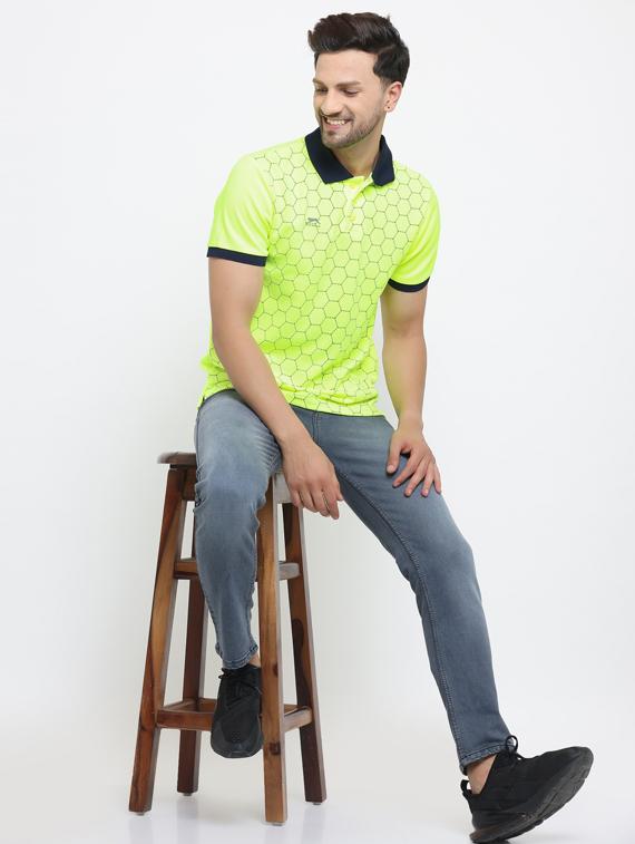 green printed polo t-shirt - 19520422 - Standard Image - 3