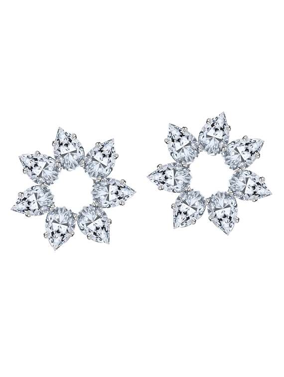 silver brass studs earring