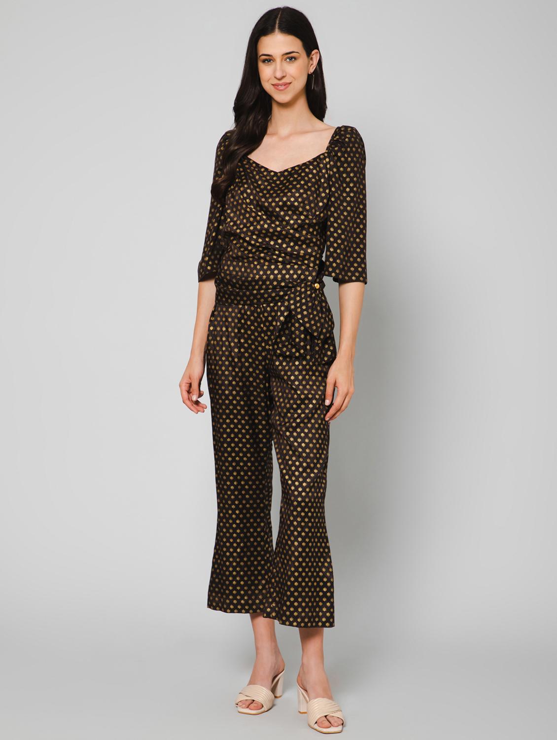 sweetheart neck printed full leg jumpsuit - 19522255 - Zoom Image - 0