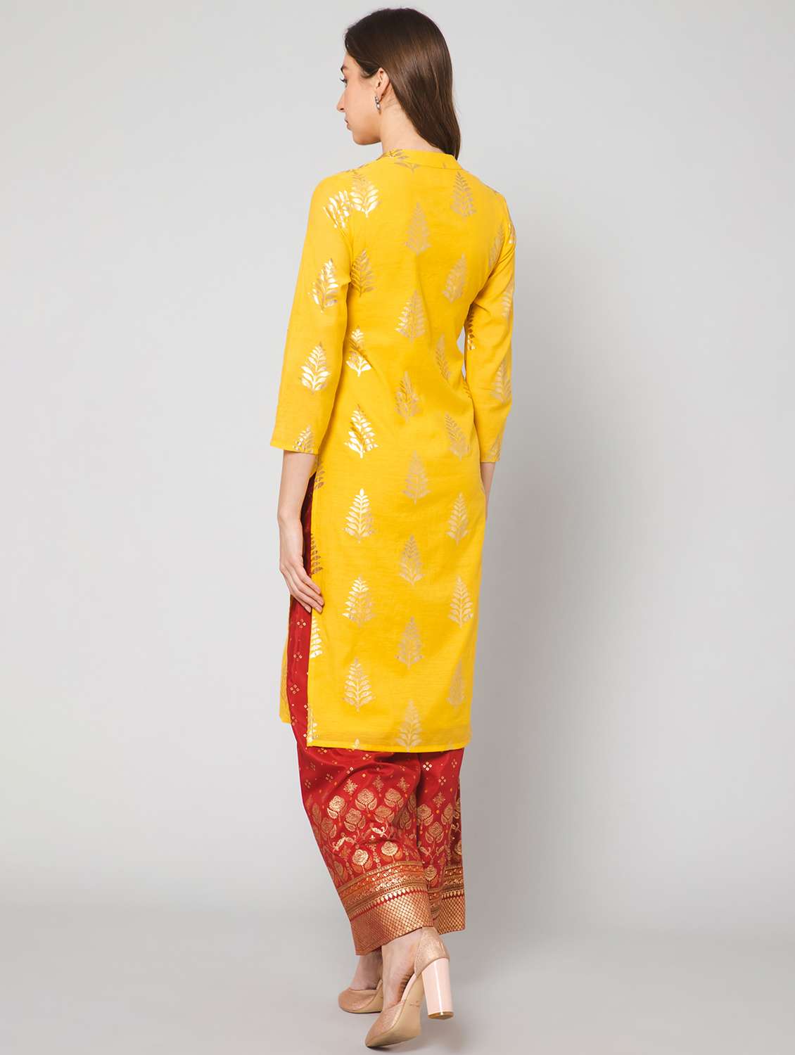 women printed kurta palazzo set - 19522261 -  Standard Image - 3