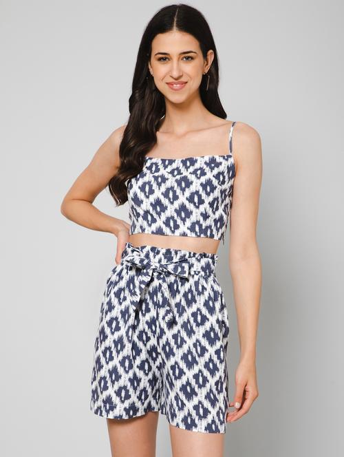 cami neck printed top and shorts set co-ord - 19522267 - Standard Image - 0