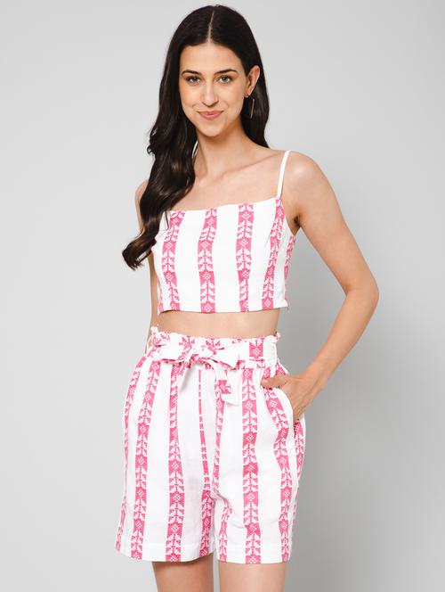 cami neck printed top and shorts set co-ord - 19522268 -  Standard Image - 0