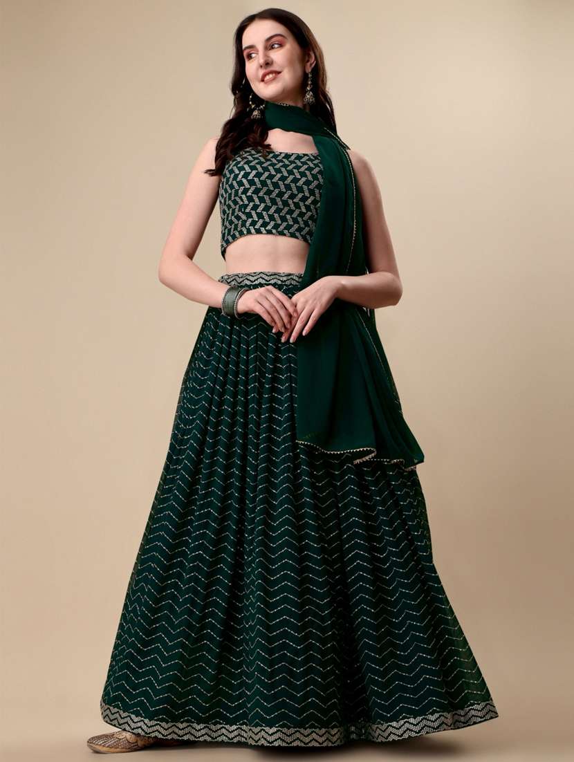 embellished flared lehenga - 19522410 -  Zoom Image - 0