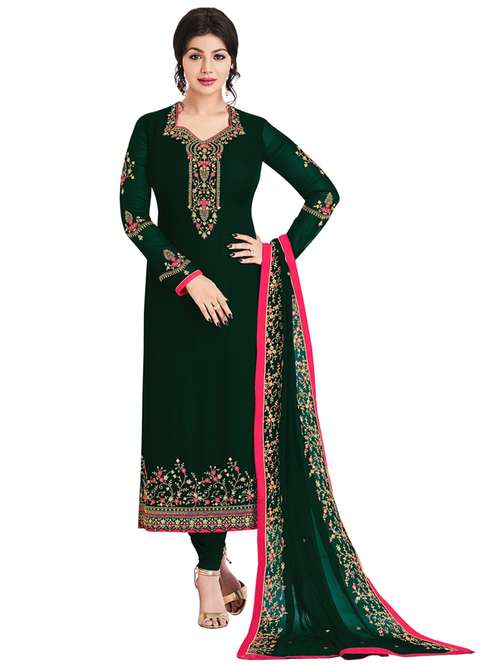 green semi-stitched salwar suit - 19522583 - Standard Image - 0