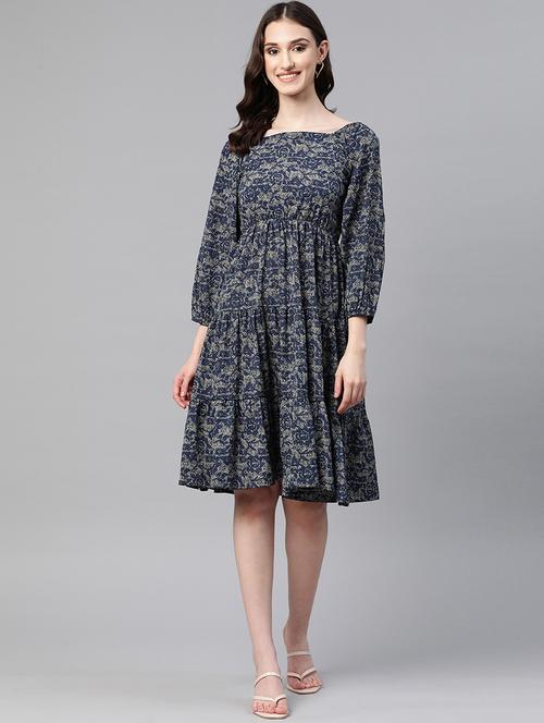 women's tiered dress self design dress - 19522597 - Standard Image - 0