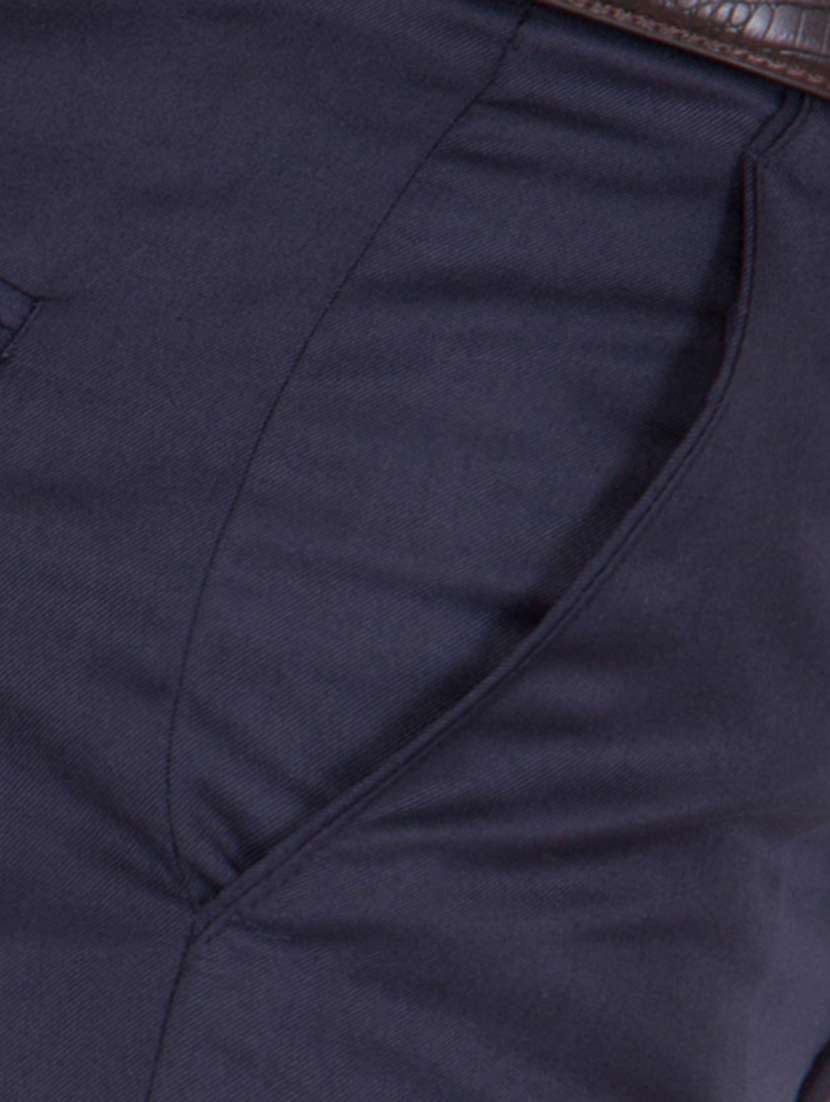 blue cotton flat front formal trouser - 19523918 - Standard Image - 5