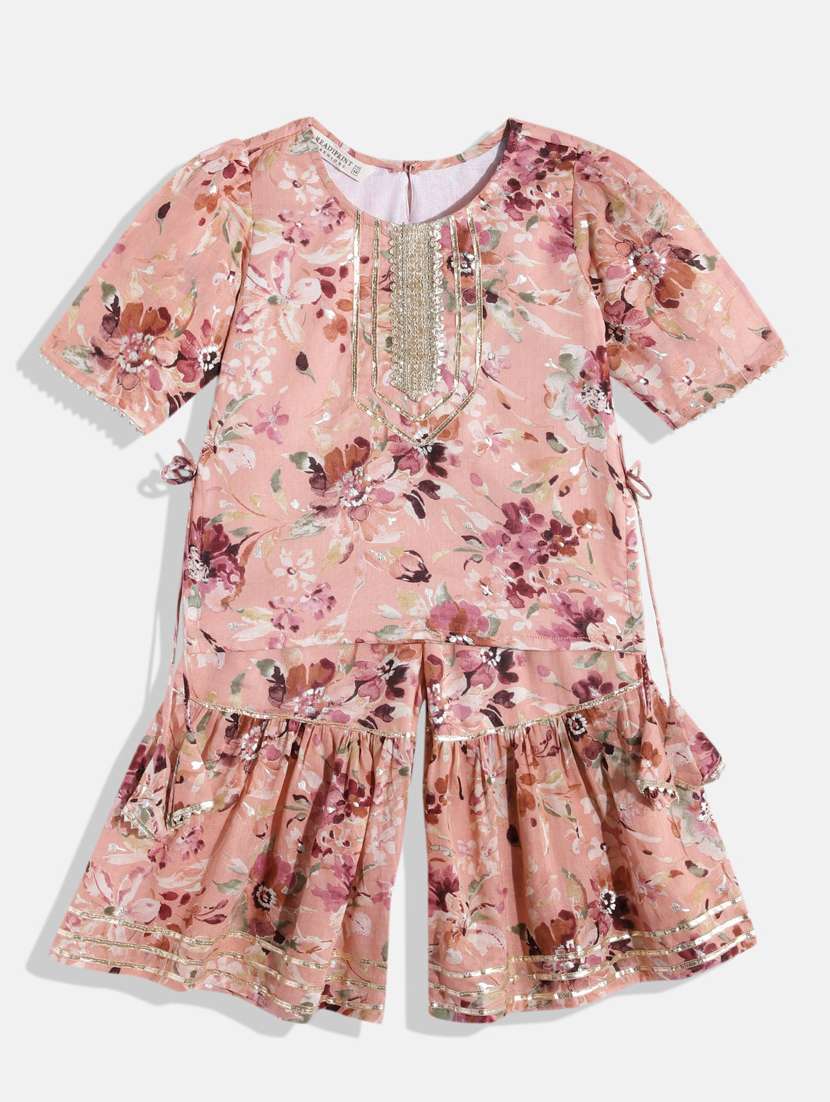 printed cotton kurta sharara suit set - 19527866 - Zoom Image - 0