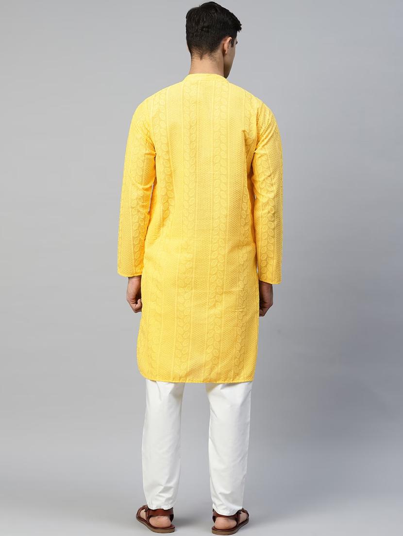 embroidered kurta pyjama set - 19528529 - Standard Image - 3