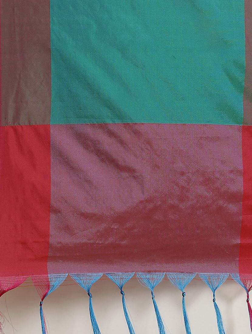 women's color block multi colored saree - 19533328 - Standard Image - 3