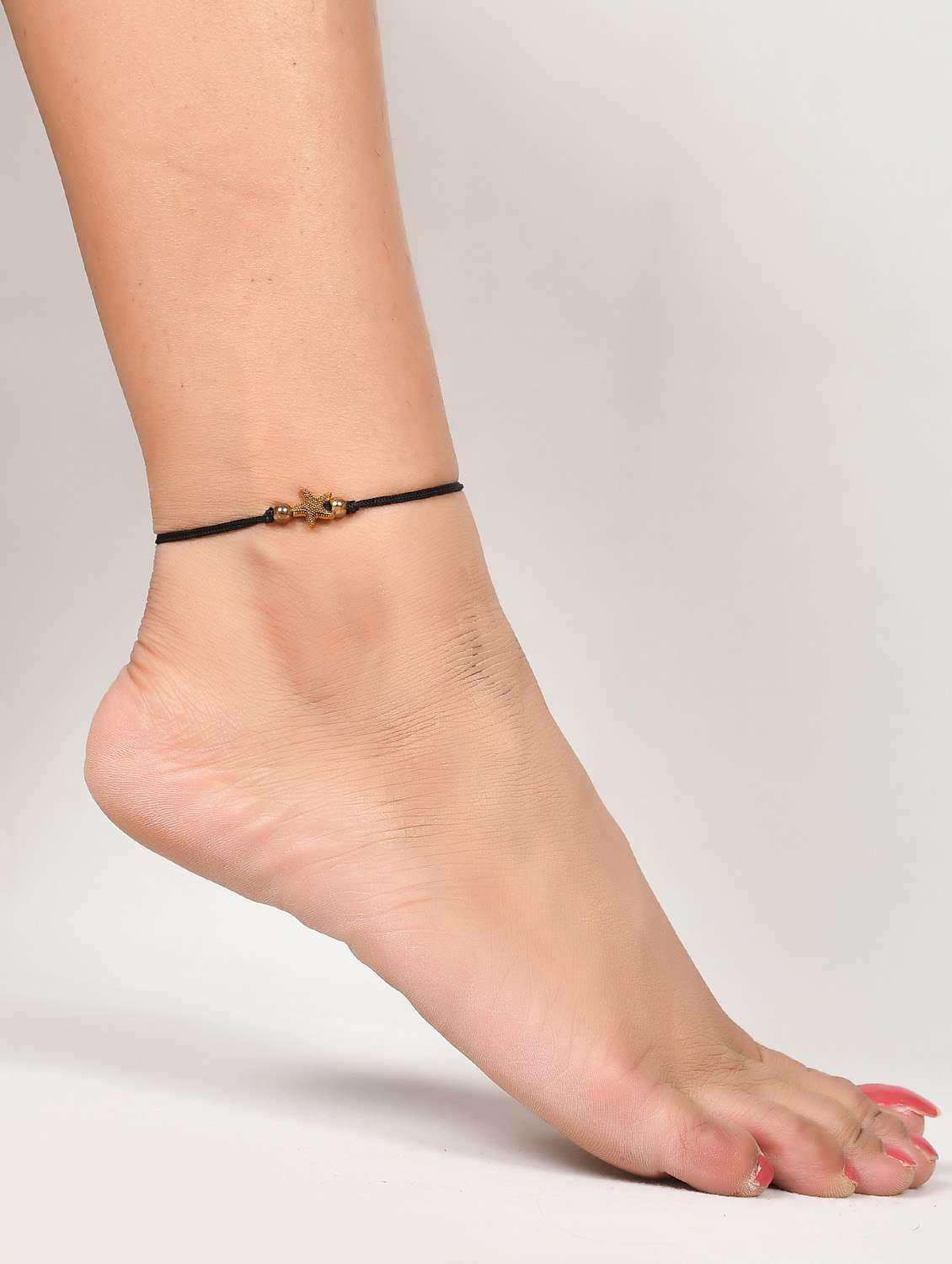 oxidised gold star fish charm bead anklet - 19536445 - Standard Image - 3