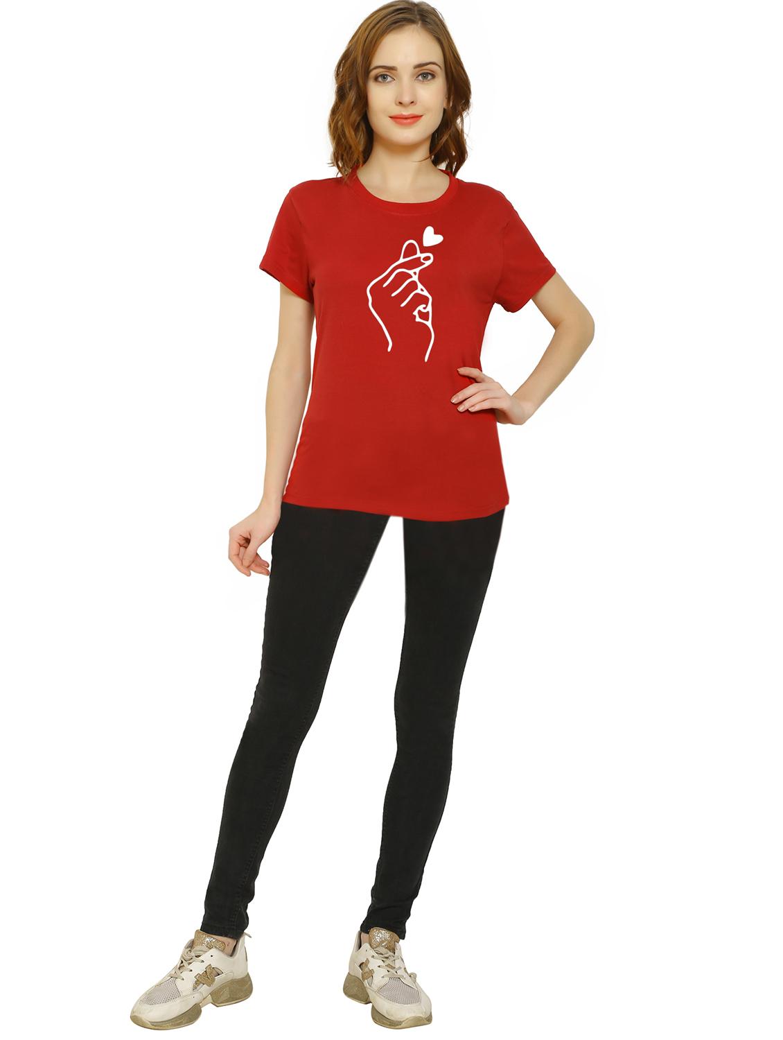 women's chest print round neck t-shirt - 19537759 - Standard Image - 3