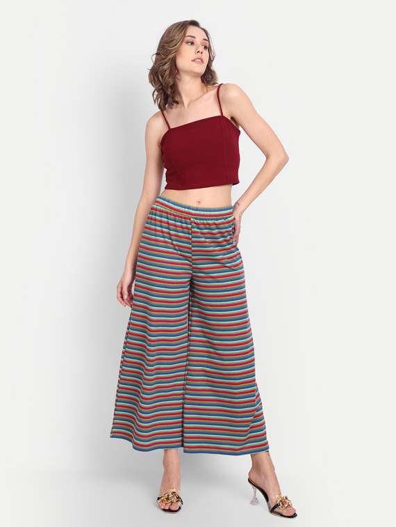 casual stripes straight palazzo - 19537821 - Standard Image - 3