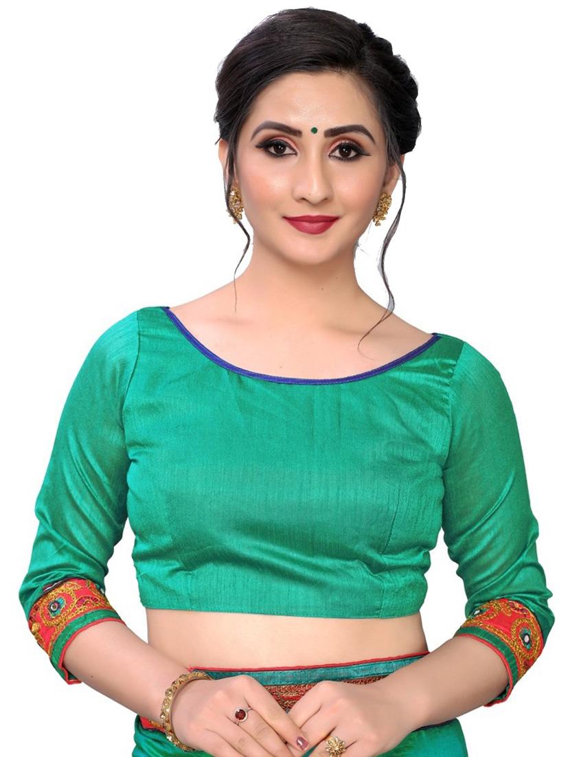 women's embroidered saree with blouse - 19539871 - Standard Image - 3