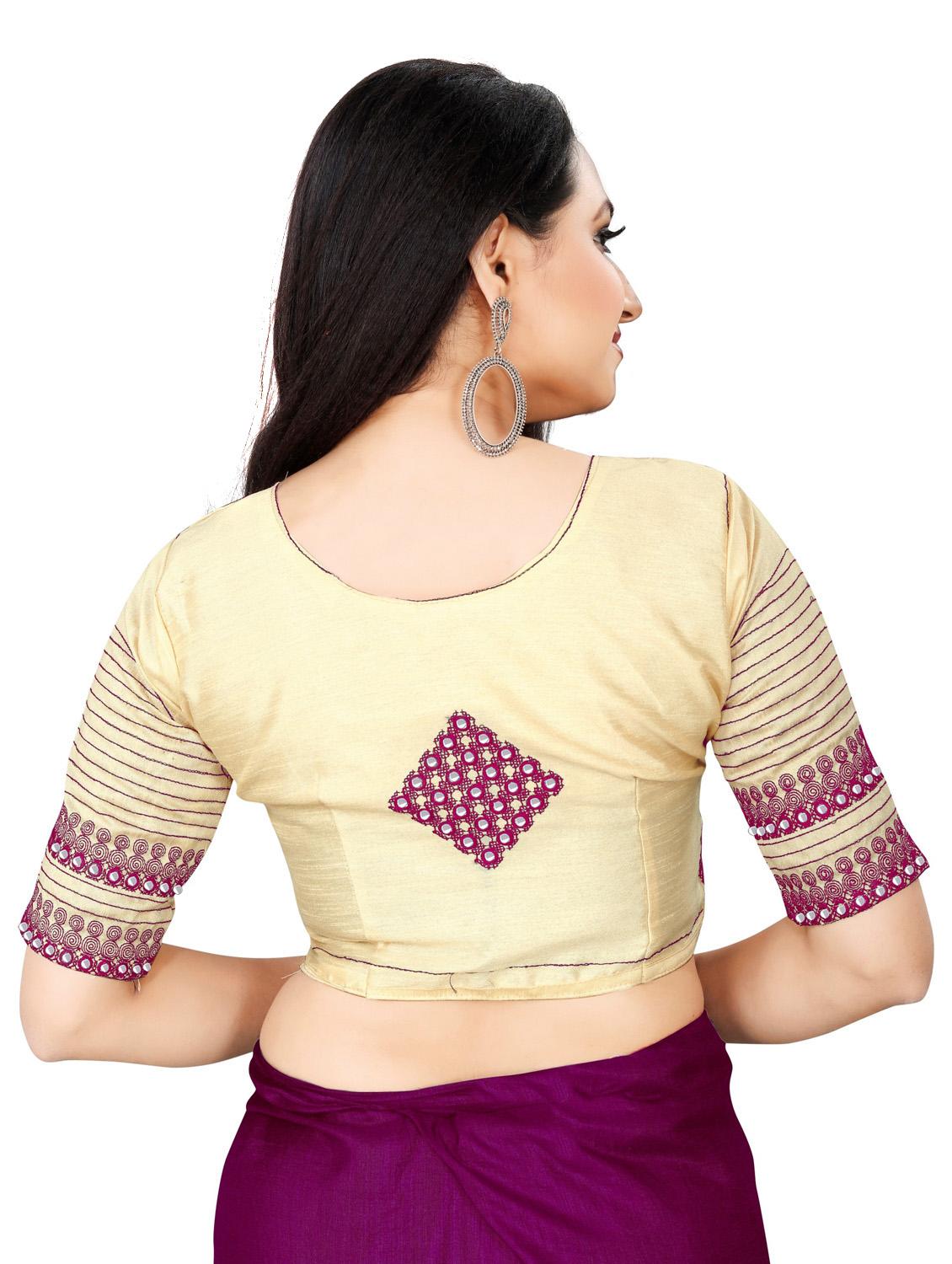 women's self design purple colored saree with blouse - 19539873 - Standard Image - 3